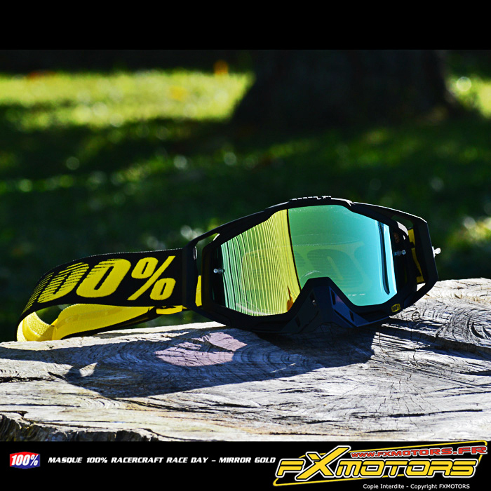 Masque Cross 100 Racecraft Race Day Mirror Gold FX MOTORS