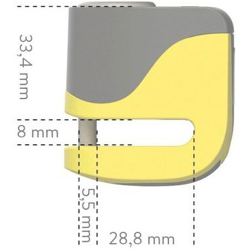 Antivol Bloque Disque avec Alarme AUVRAY B LOCK 06 MINI Dimensions