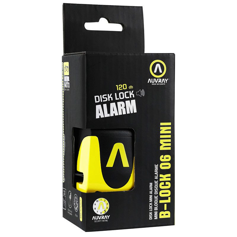 Antivol Bloque Disque avec Alarme AUVRAY B LOCK 06 MINI Packaging