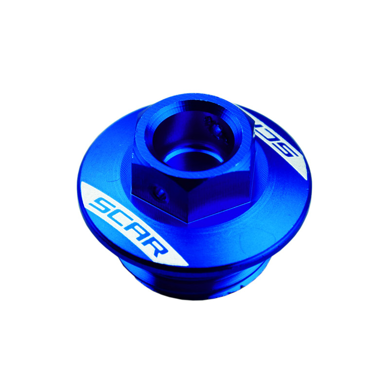 Bouchon de Remplissage Huile Anodise Scar Motocross Enduro Bleu  