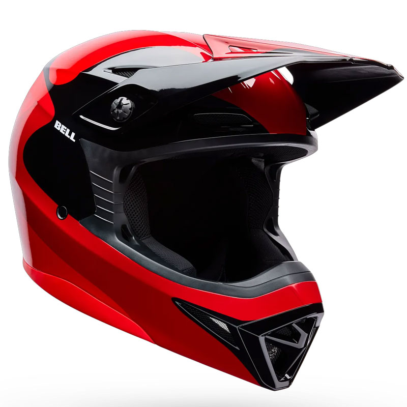Casque Cross BELL MX10 MIPS Wave RougeNoir 02