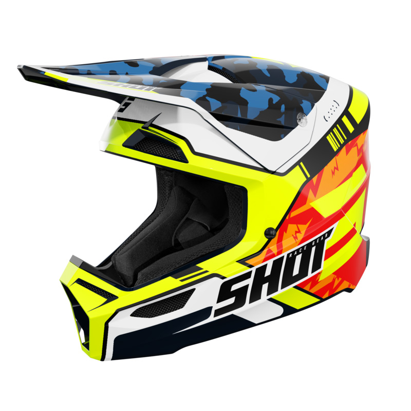 Casque Shot Bleu Jaune 2026 Kid Furious