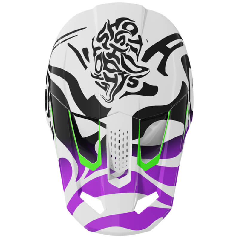 Casque Shot vViolet Vert Blanc 2026 Kid Ghost mx