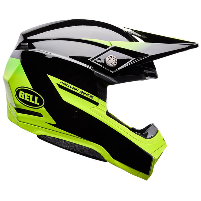 Casques bell moto 10 fade jaune noir