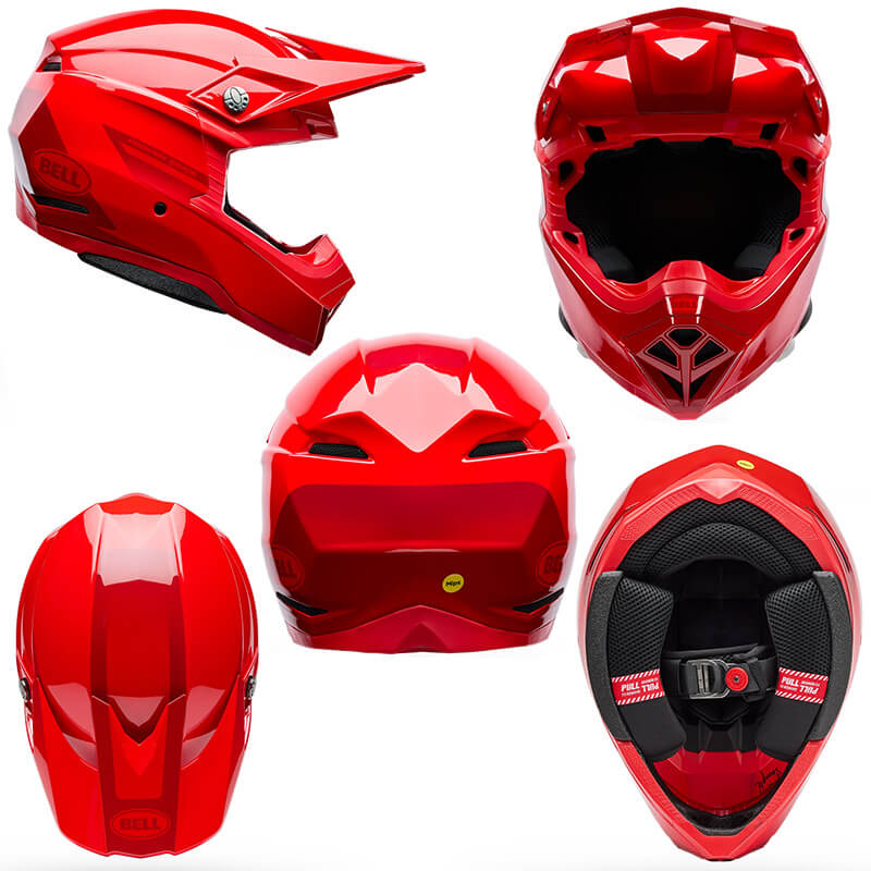 Casques bell moto 10 fade rouge cross