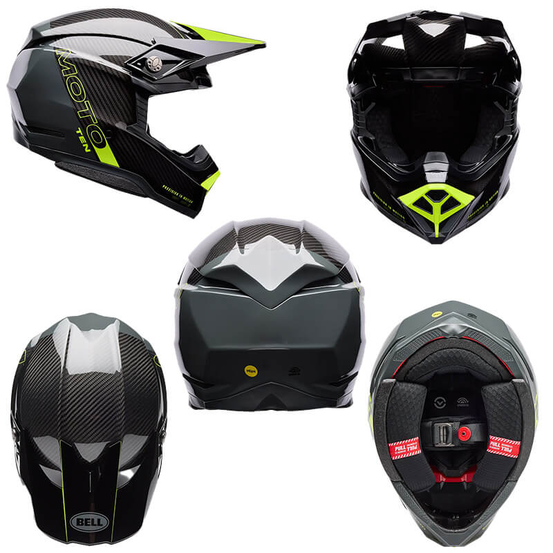 Casques bell moto 10 spherical jaune fx