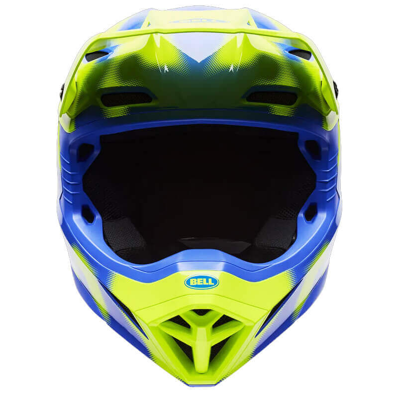 Casques bell mx 10 camo bleu jaune cross