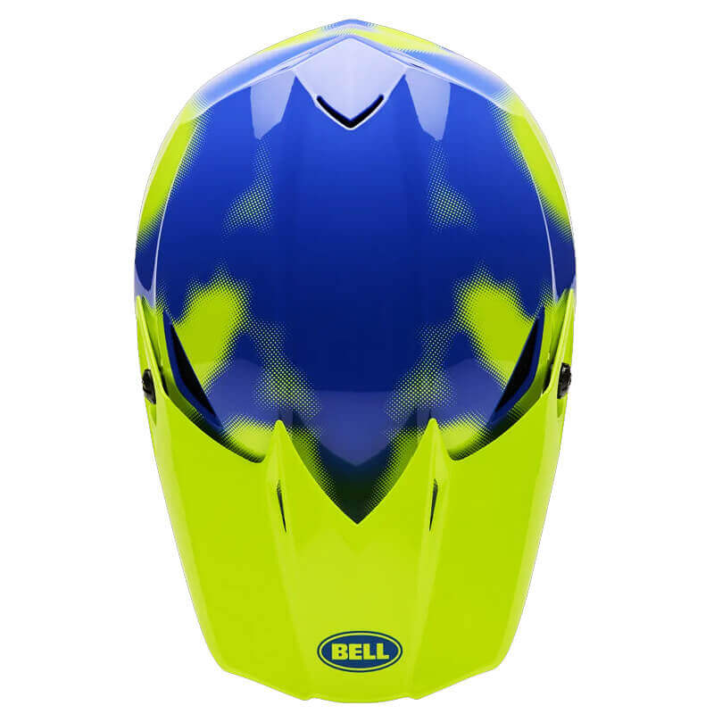 Casques bell mx 10 camo bleu jaune mx