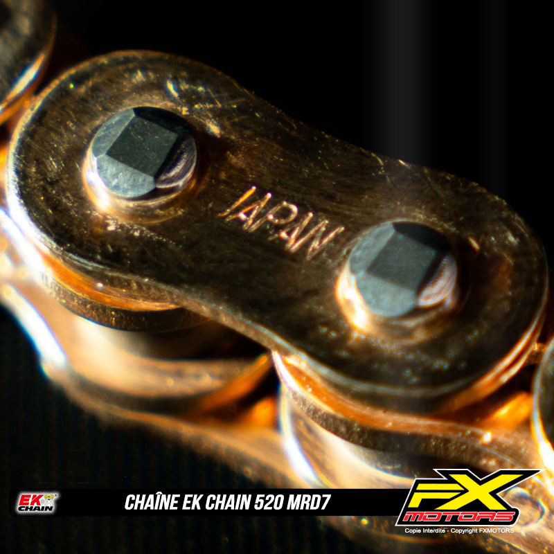 Chaine EK CHAIN 520 MRD7 Gold Or Motocross Enduro Detail Maillon