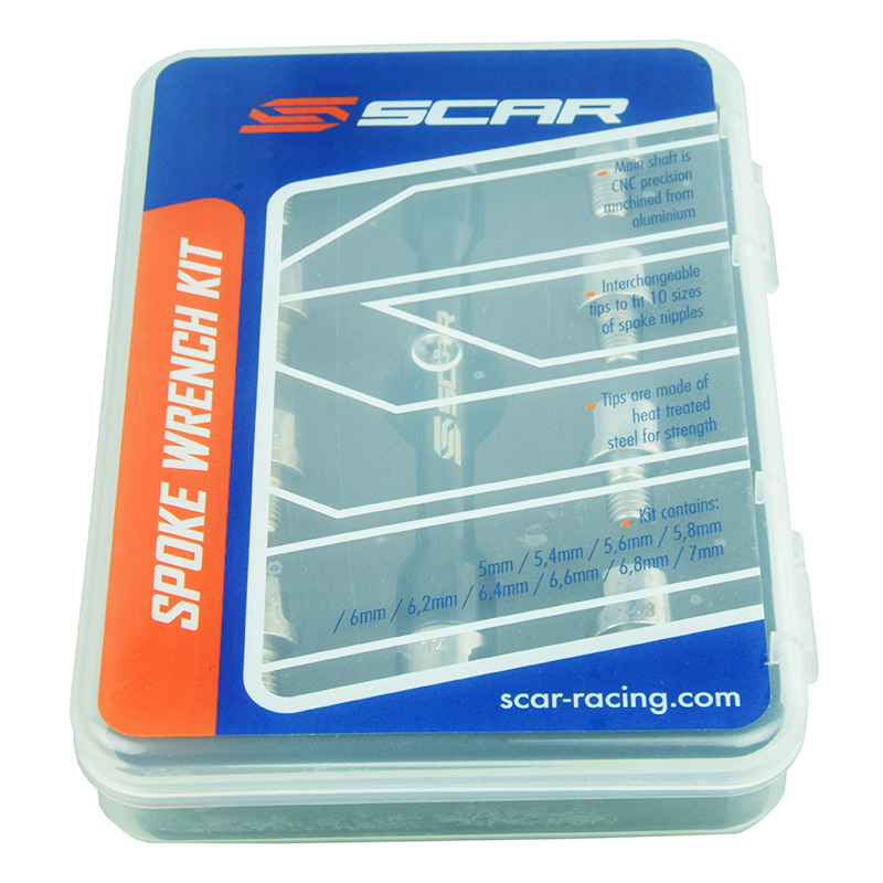 Cle A Rayons 10 Embouts Interchangeables Acier SCAR Motocross Enduro Boite