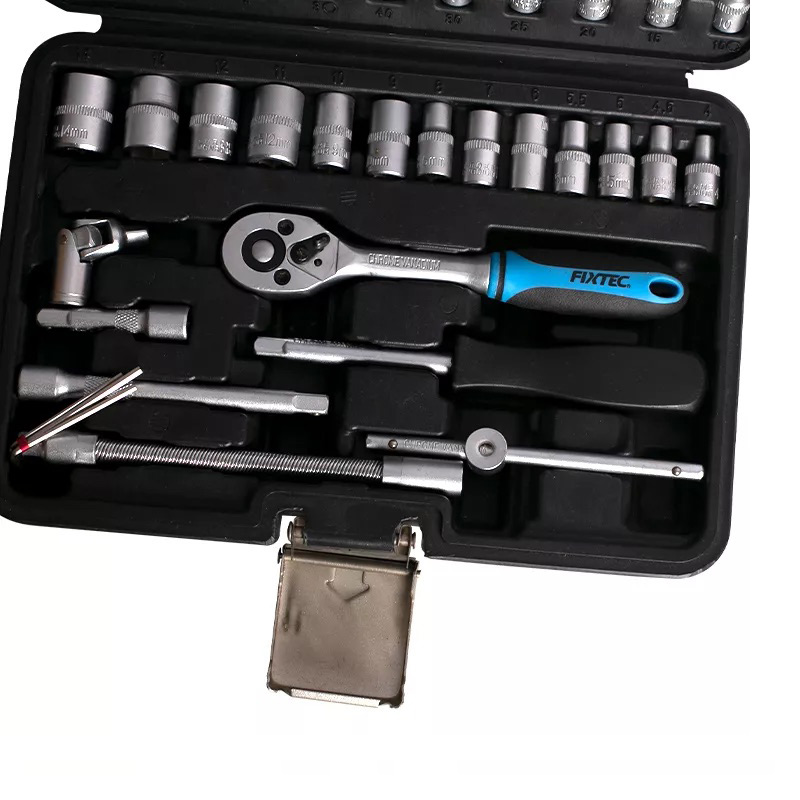 Coffret Cle a Cliquet Douilles Embouts Accessoires 46 Pieces Pas Cher FIXTEC 3