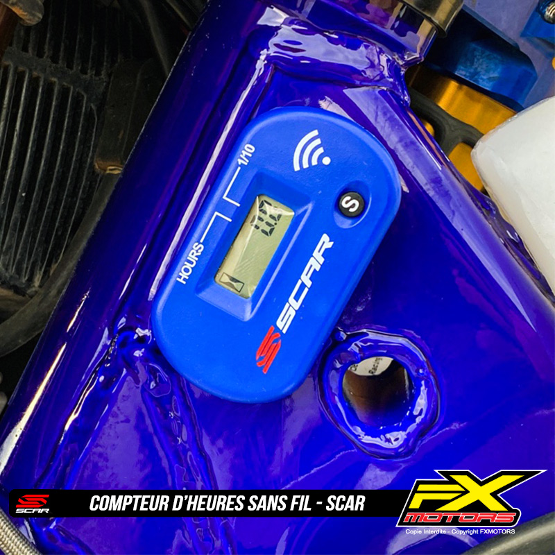 Compteur Heures Sans Fil Motocross Enduro SCAR Yamaha Bleu