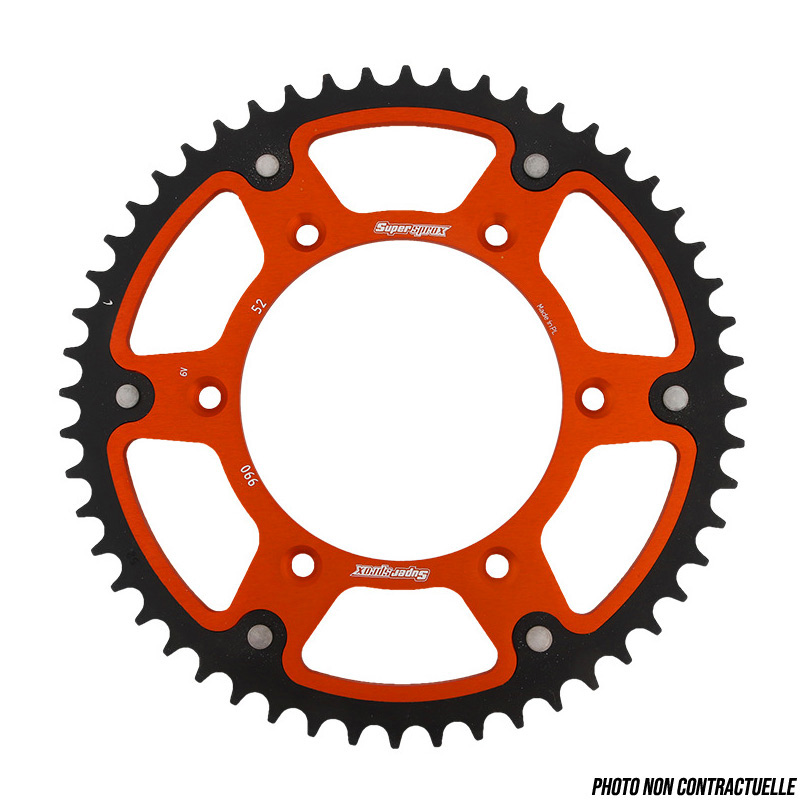 Couronne Bi Metal Stealth Supersprox KTM Orange mx