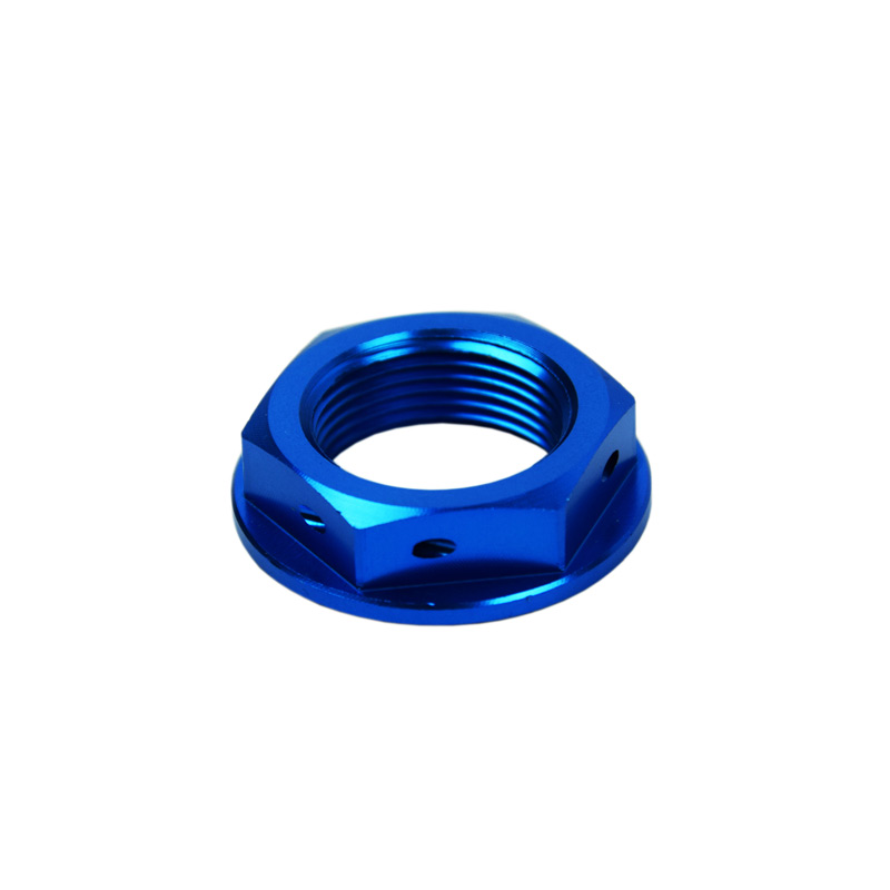 Ecrou de Colonne de Direction Anodise Motocross Enduro SCAR Bleu 3.22100N