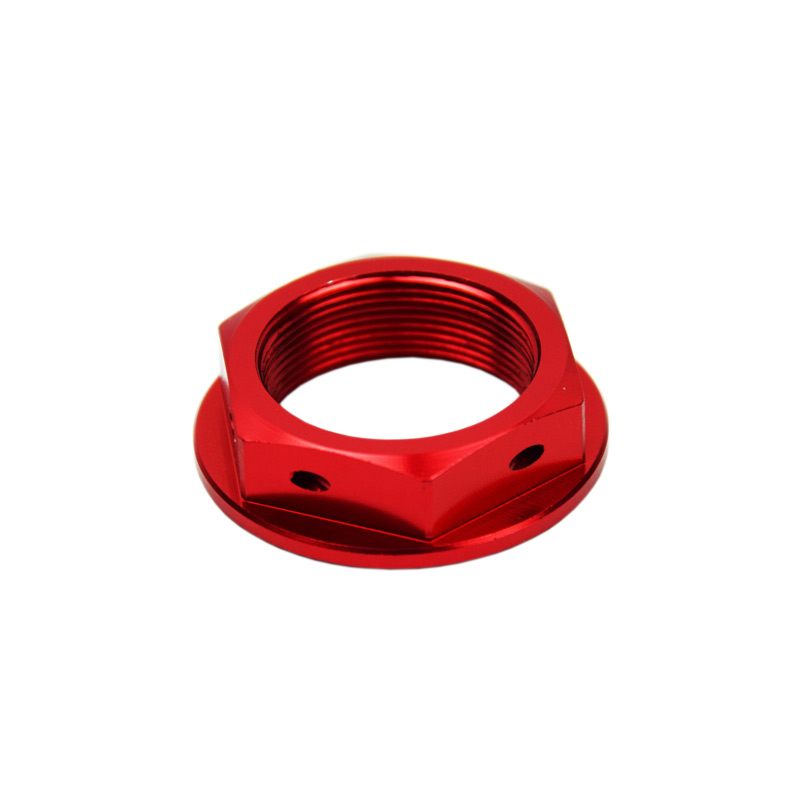 Ecrou de Colonne de Direction Anodise Motocross Enduro SCAR Rouge 4.26100N