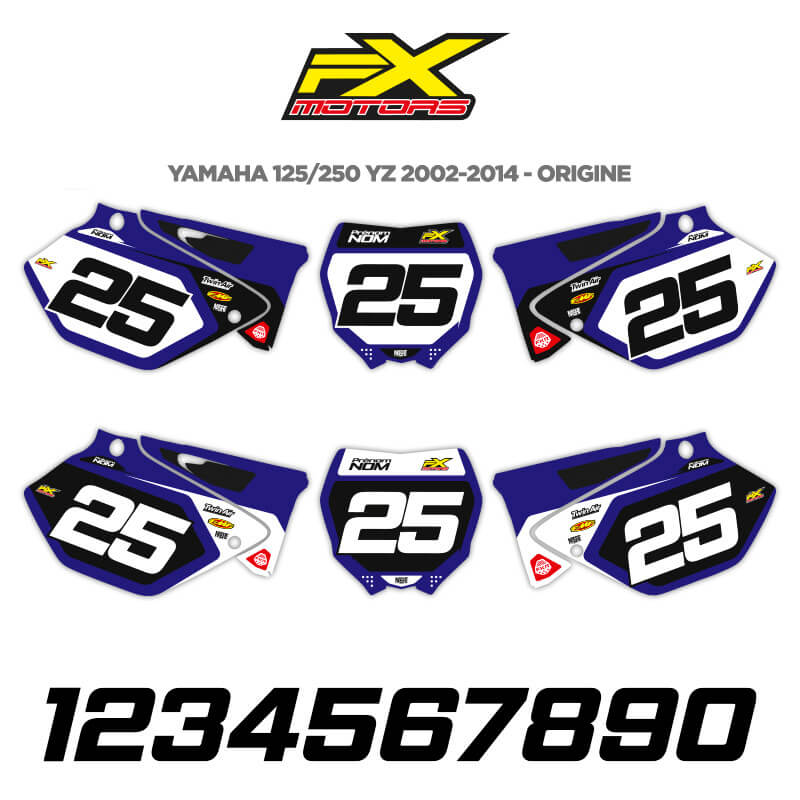 Fonds de plaques Motocross Yamaha 125 250 YZ 2002 2014