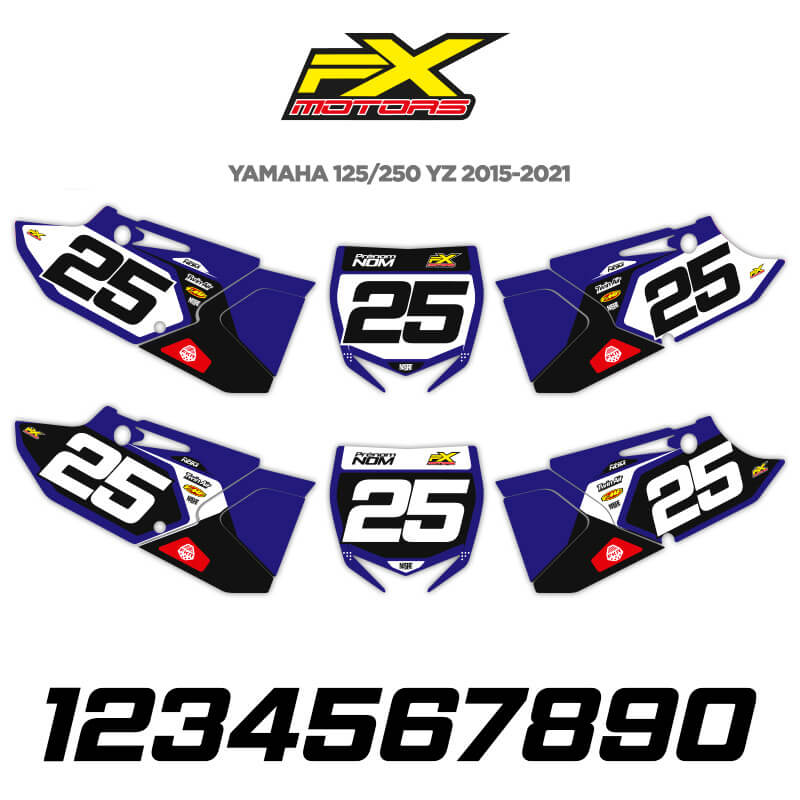 Fonds de plaques Motocross Yamaha 125 250 YZ 2015 2021