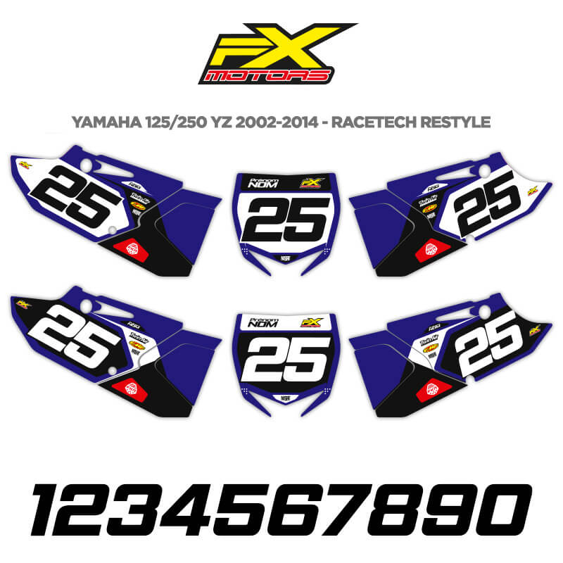 Fonds de plaques Motocross Yamaha 125 250 YZ Racetech restyle