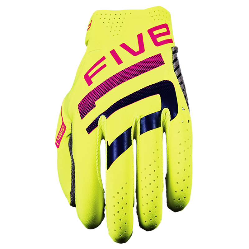 Gants FIVE MXF RACE JauneFluo Rose 2027 face