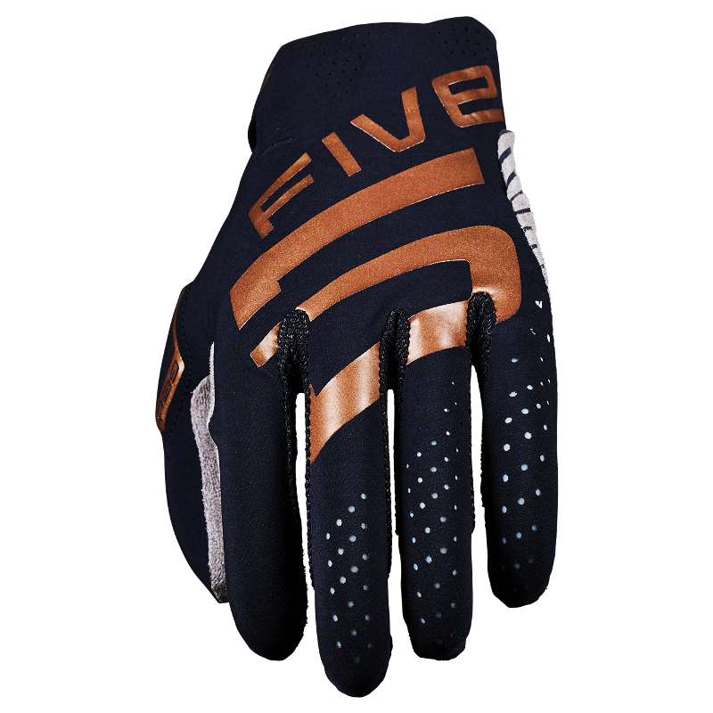 Gants FIVE MXF RACE Noir Or 2027 face