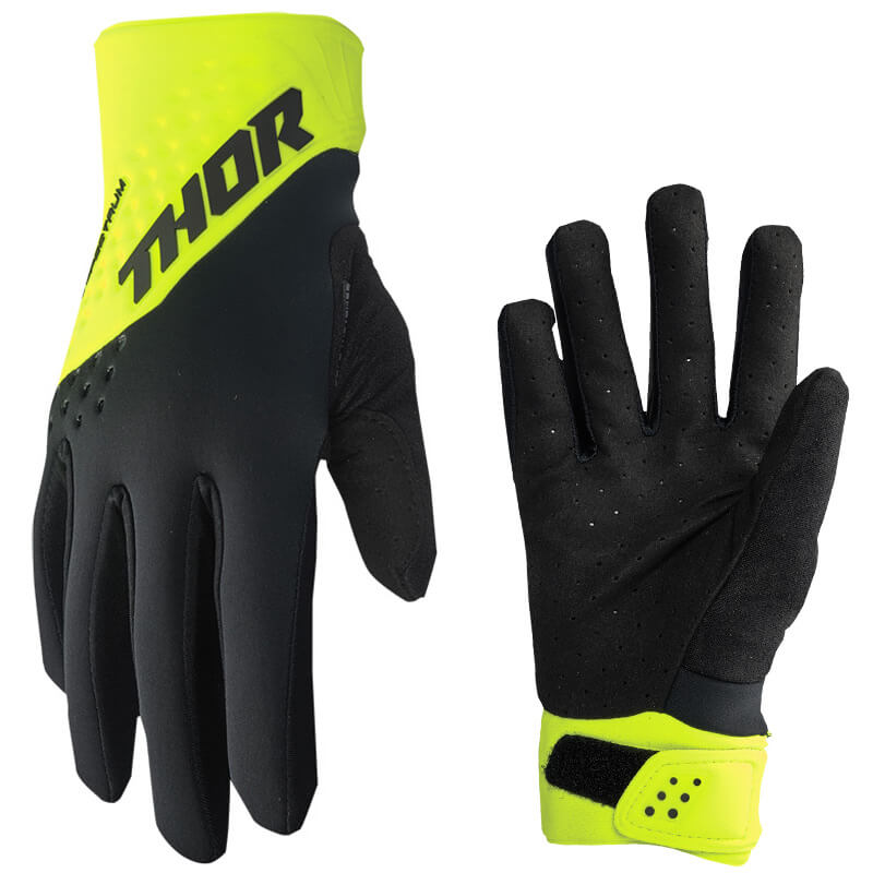 Gants Hiver thor mx spectrum jaune fluo noir 2023 cross