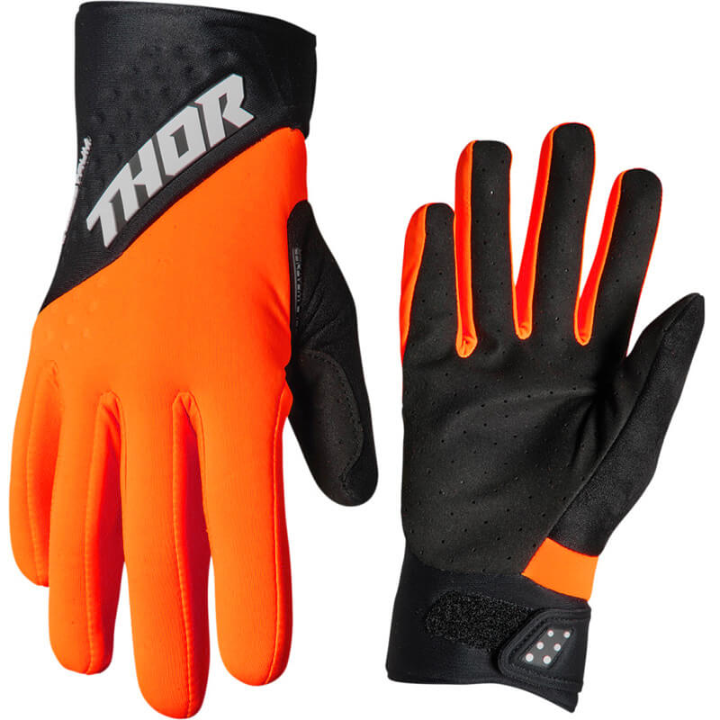 Gants THOR MX Spectrum Hiver 2022 Noir Orange Fluo Cross