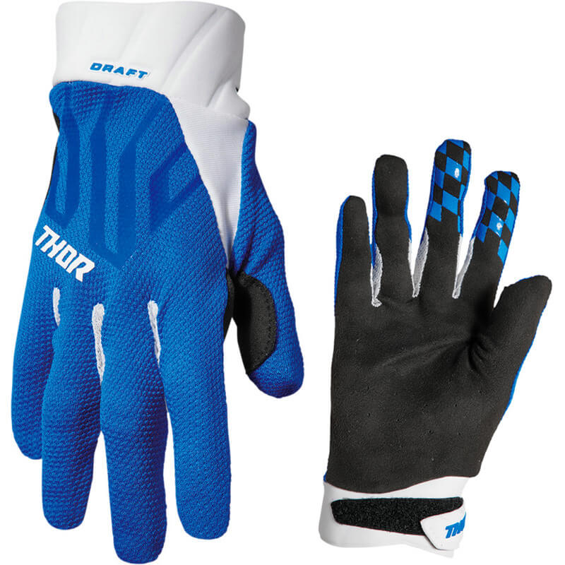 Gants Thor Mx Draft Bleu Blanc Cross