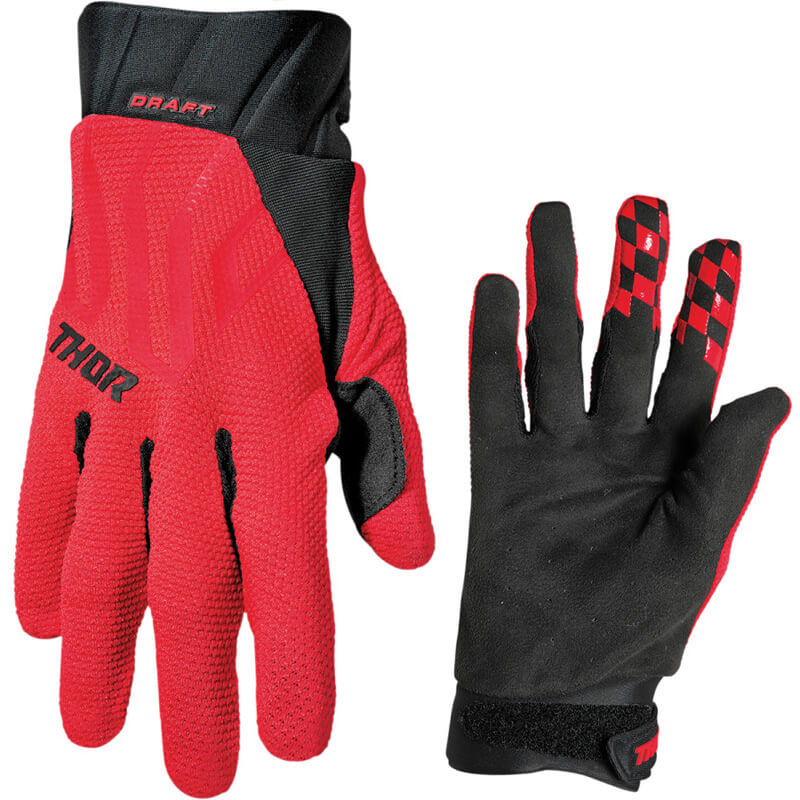 Gants Thor Mx Draft Noir Rouge Cross