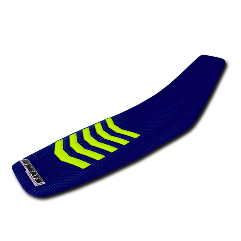 Housse de Selle Motocross Enduro JN Seats Husqvarna Bleu Marine Jaune Fluo