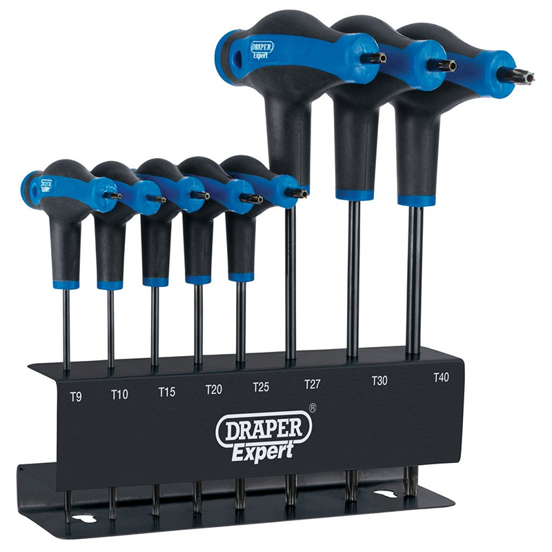 Jeu de 8 Cles Males TORX avec Poignee en T DRAPER 