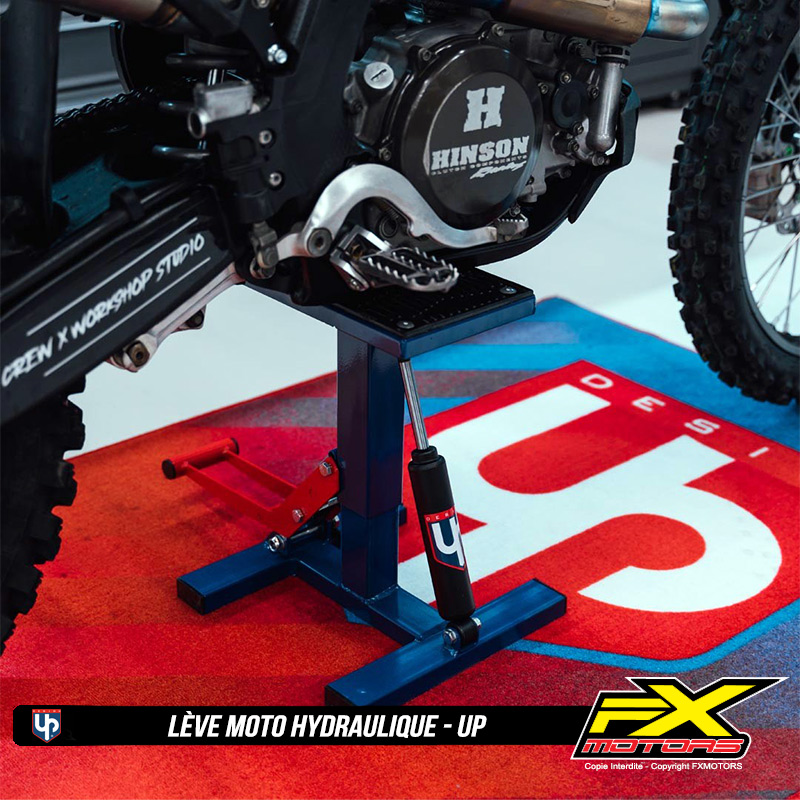Leve Moto Avec Verin Hydraulique Bleu Rouge Up Design Pas Cher