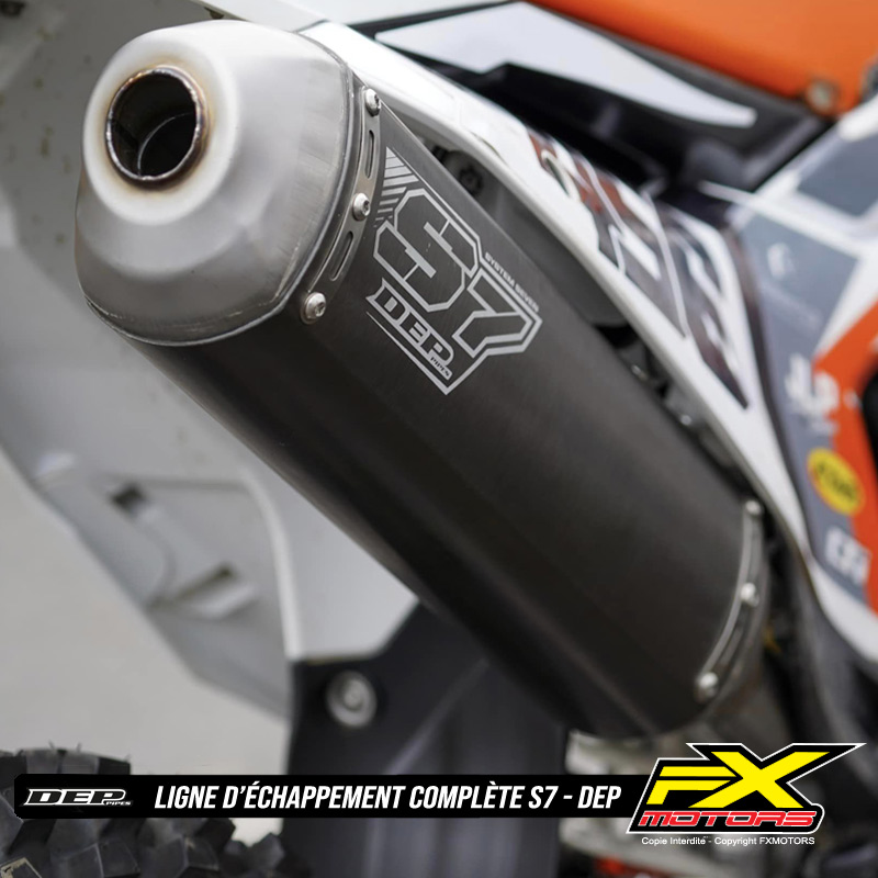 Ligne Echappement Complete DEP Pipes S7 Motocross Enduro Silencieux