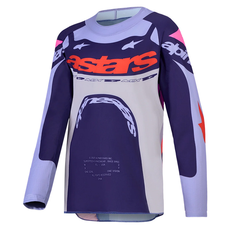 Maillot Cross Enfant Alpinestars Supertech Dyna 2027 Violet Rose