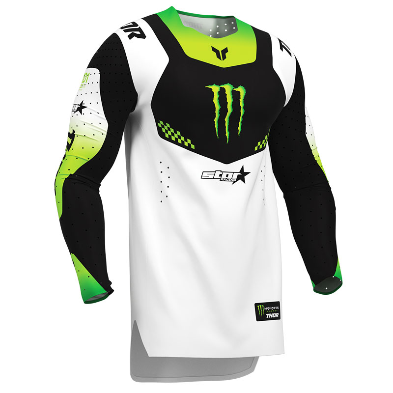 Maillot Cross THOR MX Monster Energy BlancNoir 01