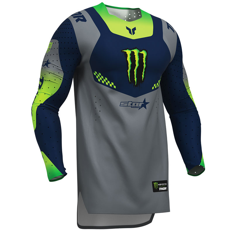 Maillot Cross THOR MX Monster Energy GrisBleu 01