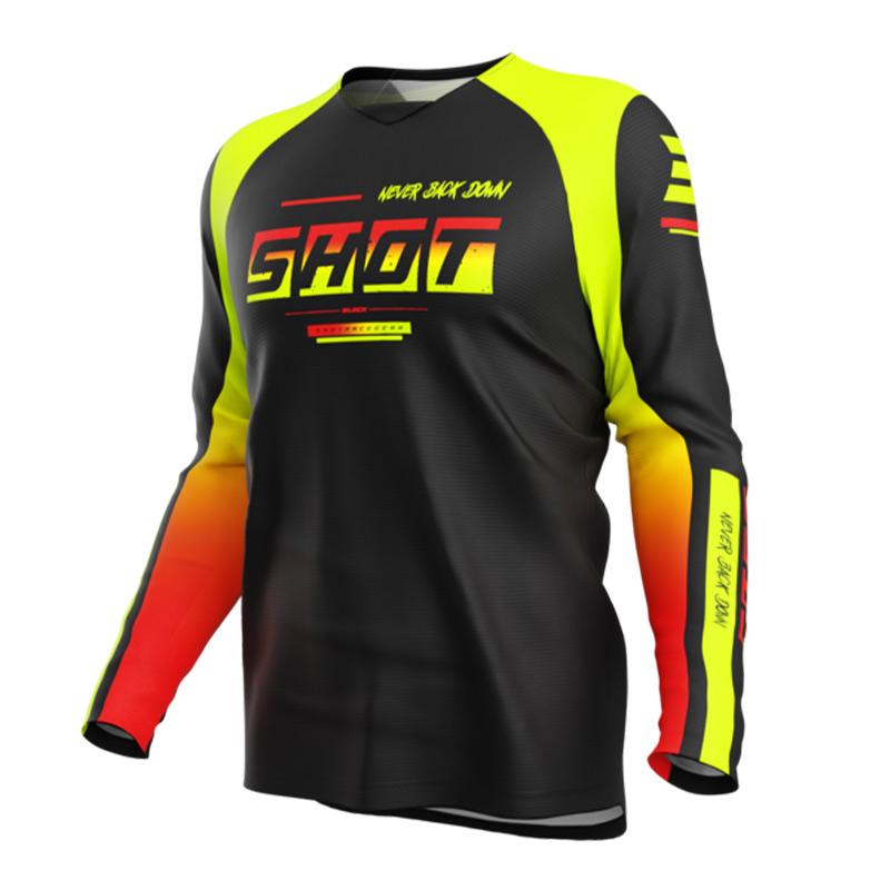 Maillot Draw Block Jaune Fluo Noir Kid 2026
