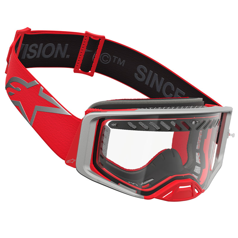 Masque Alpinestars Supertech Dura Air Fluid RougeGris enduro