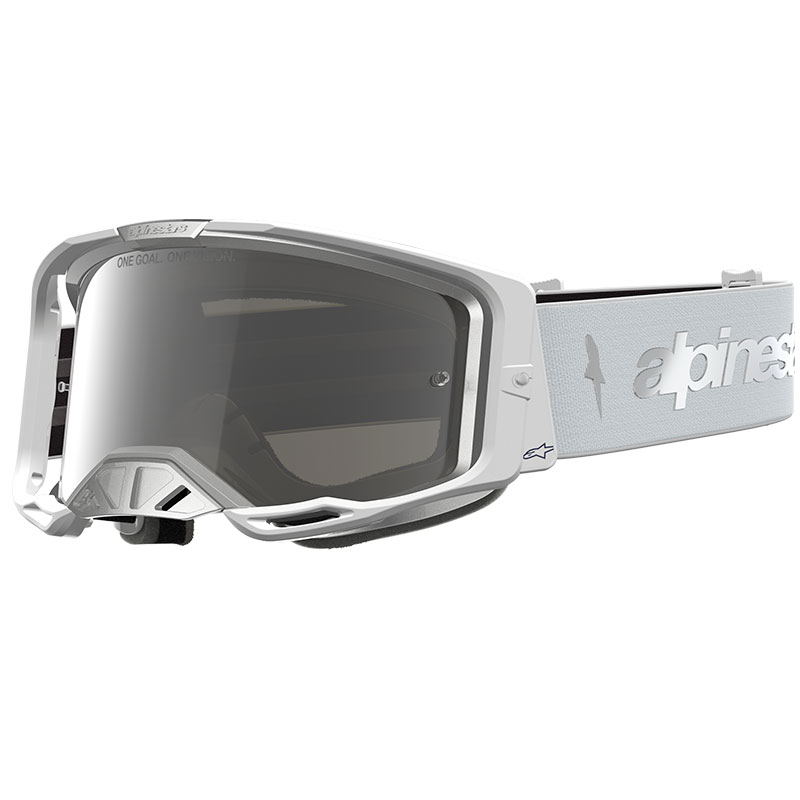 Masque Alpinestars Vision8 Amber Blanc Gris Miroir