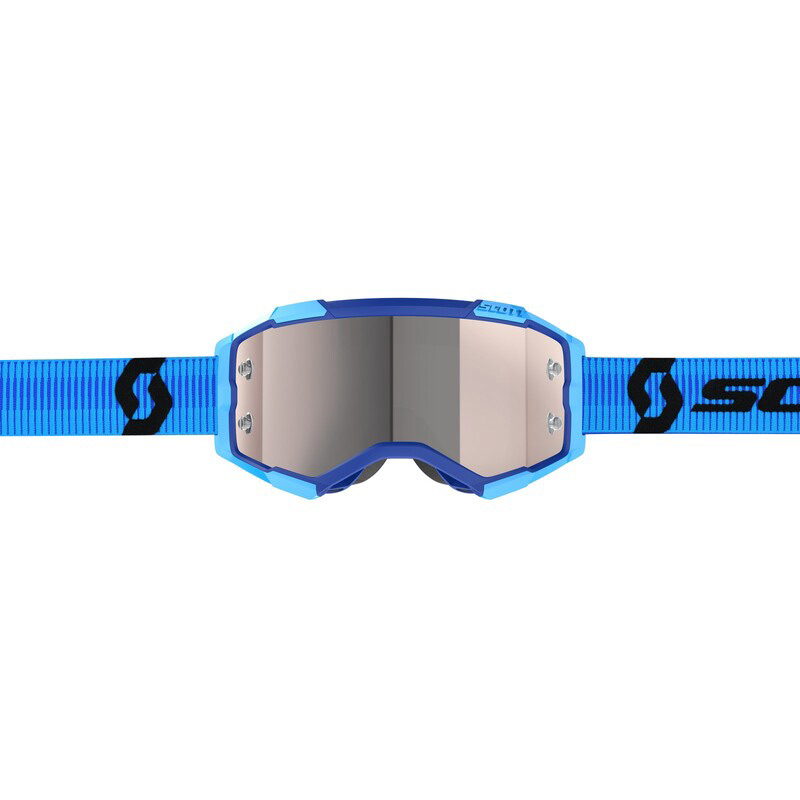 Masque Cross Scott Fury 2025 Bleu Ecran Chrome Bandeau