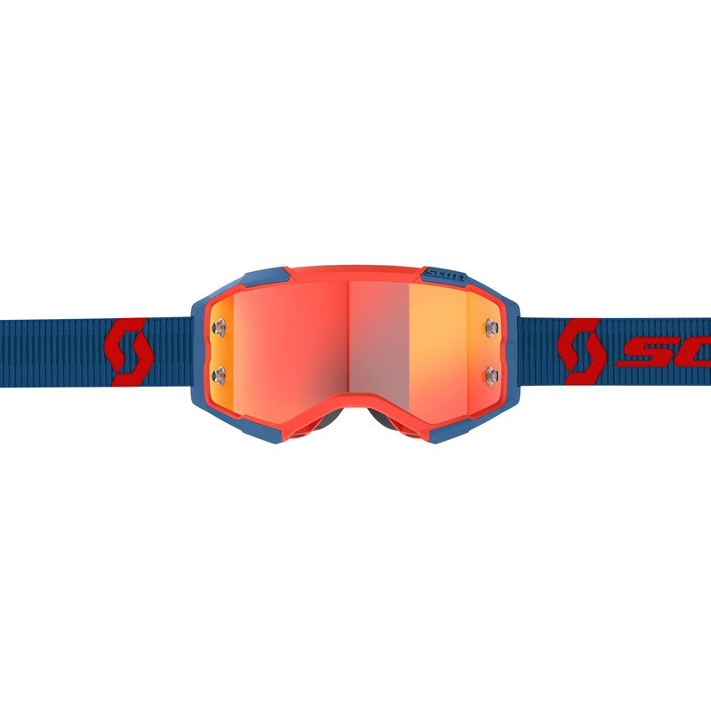 Masque Cross Scott Fury 2025 Bleu Rouge Ecran Chrome Bandeau