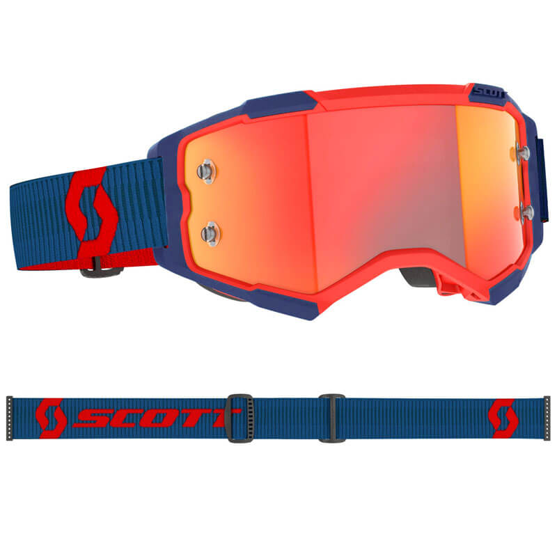 Masque Cross Scott Fury 2025 Bleu Rouge Ecran Chrome