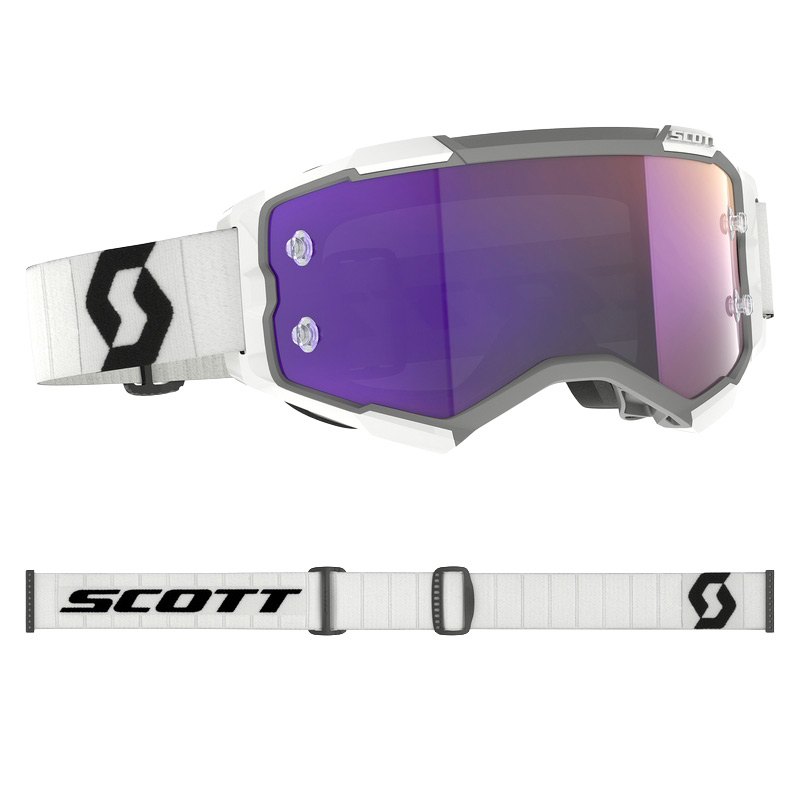 Masque Cross Scott Fury Blanc Noir Ecran Chrome
