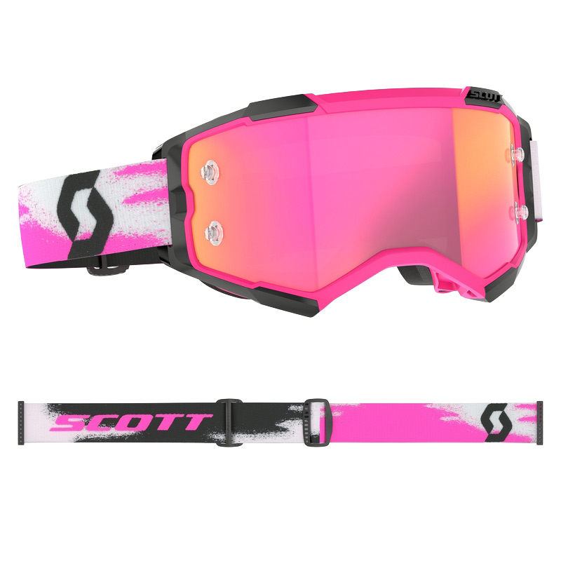Masque Cross Scott Fury Rose Blanc Ecran Chrome