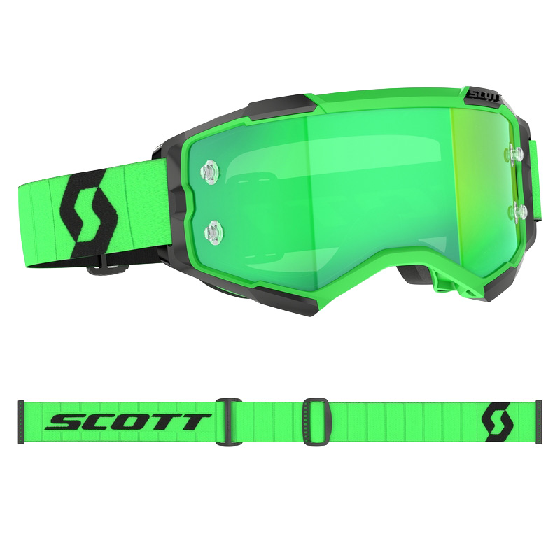 Masque Cross Scott Fury Vert Ecran Chrome