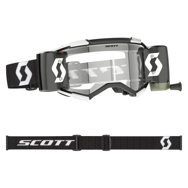 Masque Cross Scott Fury WFS Noir Blanc Roll Off