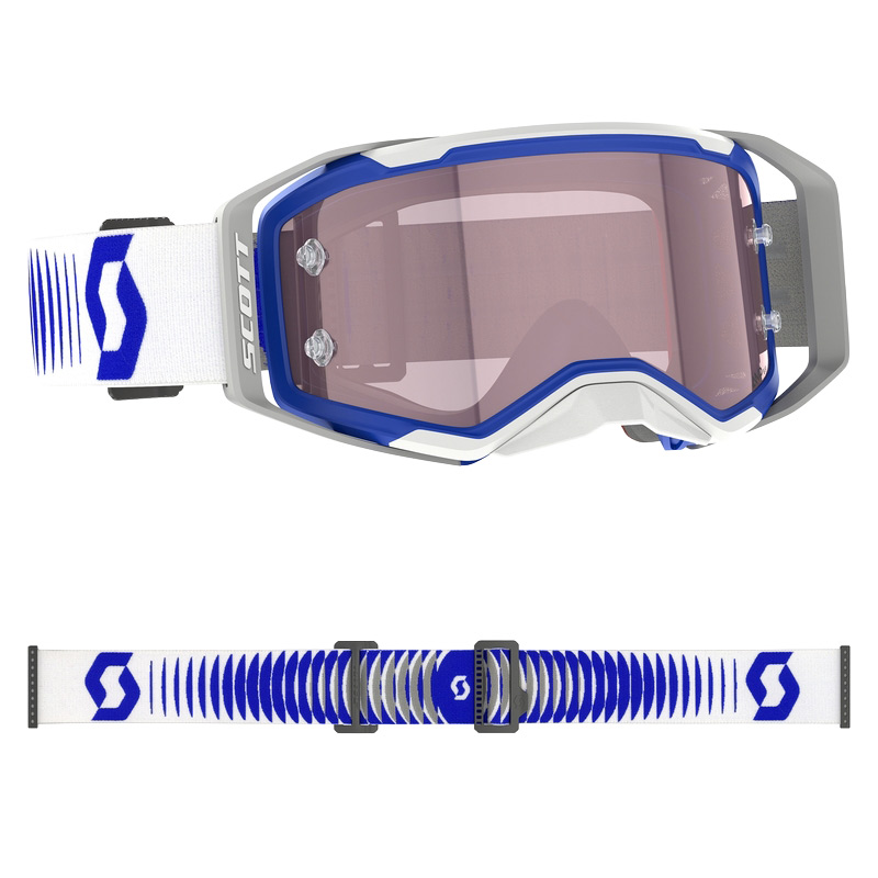 Masque Cross Scott Prospect 2 0 Ecran AMP Blanc Bleu