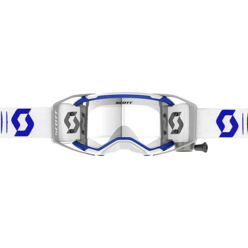 Masque Cross Scott Prospect 2 0 WFS Roll Off Blanc Bleu Face