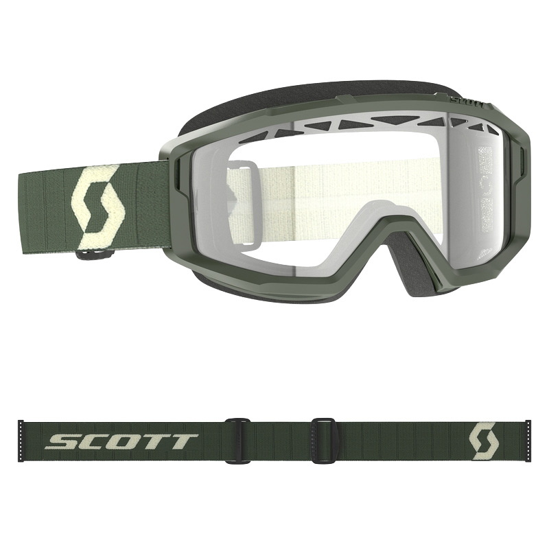 Masque Enduro Scott Primal Vert Kaki Ecran Clair
