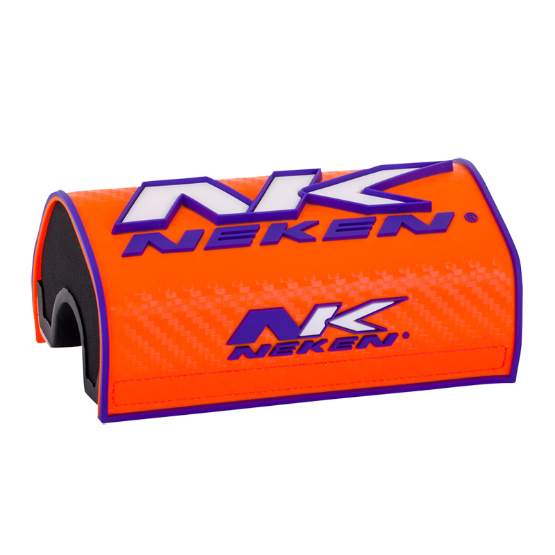 Mousse de Guidon Fat Bar Neken Carbone 3D Orange Fluo Violet