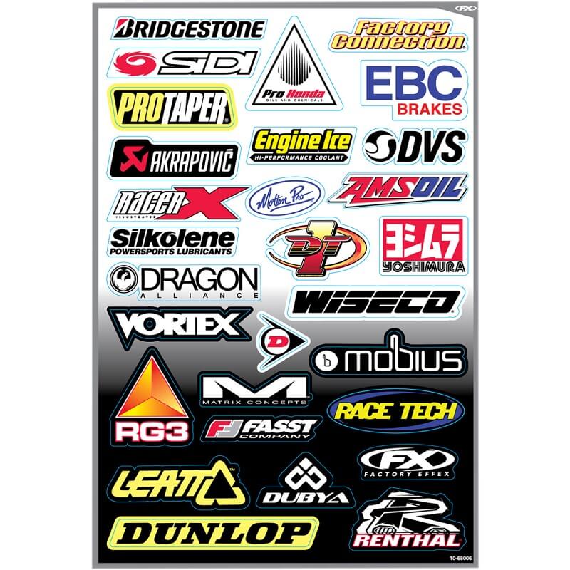 Planche de Stickers Sponsors Kit D FACTORY EFFEX